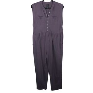 Out From Under UO Jumpsuit Women Size Small Gray Lounge Gracey Snap-Front